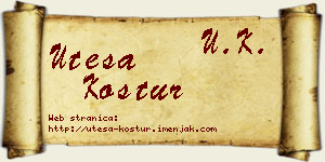 Uteša Kostur vizit kartica